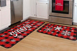 2Pcs Christmas Kitchen Floor Mat