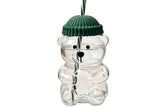 Cute Bear Shaped Glass Cup with Straw and Lid 500ML Bear Drinking Bottle