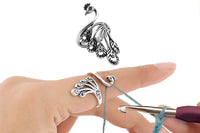 2Pcs Peacock Ring Adjustable Crochet Knitting Loop Accessories