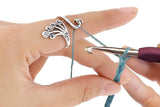 2Pcs Peacock Ring Adjustable Crochet Knitting Loop Accessories