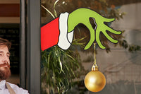 Christmas Grinch Hand Door Ornaments Christmas Door Hanging Sign Xmas Wall Decor