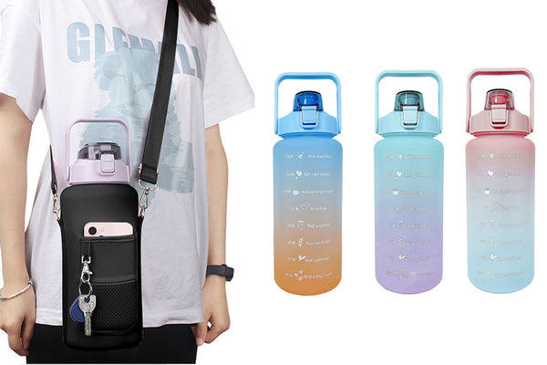 2L Large-capacity Water Bottle With Water Bottle Carrier Bag