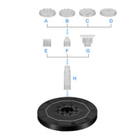 Solar Fountain Pump Solar Powered Water Floating Fountain with 7Pcs Nozzles