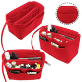 Felt Bag Organiser Handbag Insert Liner Tote - Red