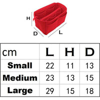 Felt Bag Organiser Handbag Insert Liner Tote - Red