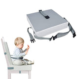 2-Piece Set Portable Kids Booster Seat for Dining Table Chair Seat Mat with Adjustable Safety Buckle Straps