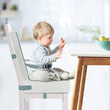 2-Piece Set Portable Kids Booster Seat for Dining Table Chair Seat Mat with Adjustable Safety Buckle Straps