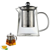 Square Glass Teapot with Heat Resistant Stainless Steel Infuser