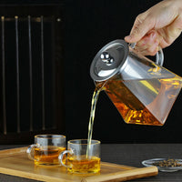 Square Glass Teapot with Heat Resistant Stainless Steel Infuser