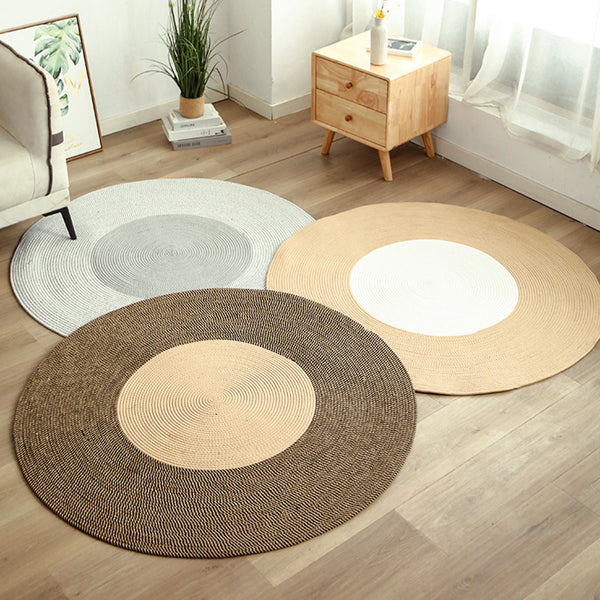 45cm Round Woven Rugs Vintage Home Decor Floor Mats