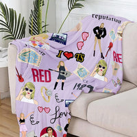 Singer Themed Soft Flannel Throw Blanket for Music Lover