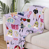 Singer Themed Soft Flannel Throw Blanket for Music Lover