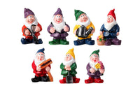 7Pcs Mini Resin Gnome Statue Garden