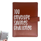 100 Envelope Challenge Binder Budget Planner Savings Book with 104 Card Slots