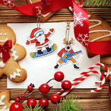 15Pcs Christmas DIY Diamond Painting Keychain Christmas Kid Gifts