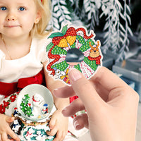 15Pcs Christmas DIY Diamond Painting Keychain Christmas Kid Gifts