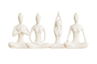 White Ceramic Yoga Pose Statue Sculpture