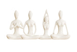 White Ceramic Yoga Pose Statue Sculpture