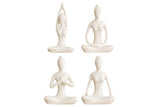 White Ceramic Yoga Pose Statue Sculpture