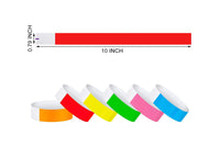 600 Pcs Paper Wristbands Water-Resistant Neon Colored Adhesive Wristbands