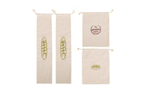 4 Pcs Linen Bread Bags Reusable Drawstring Bag for Homemade Bread Container