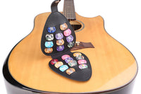 Guitar Picks Holder Case with 22 Picks PU Leather Guitar Plectrums Storage Pouch