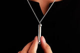 2Pcs Stainless Steel Meditation Necklaces Breathing Necklaces