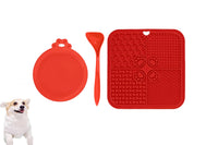 Silicone Dog Lick Mat with Spoon and Can Lid