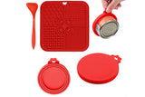 Silicone Dog Lick Mat with Spoon and Can Lid