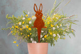 3Pcs Rust Easter Bunny Garden Stake Metal Garden Art Decor