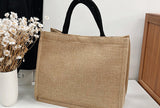 Jute Tote Bag with Handle Reusable Handbags Burlap Tote Mama Bag