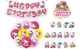 Hello Kitty Inspired Happy Birthday Balloons Banner Cake Toppers Party Decorations