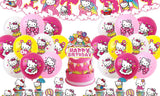 Hello Kitty Inspired Happy Birthday Balloons Banner Cake Toppers Party Decorations