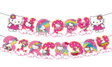 Hello Kitty Inspired Happy Birthday Balloons Banner Cake Toppers Party Decorations