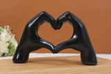 Heart Hands Statue Love Finger Decorations for Living Room Bedroom Bookshelf