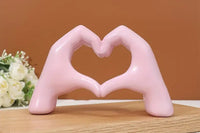 Heart Hands Statue Love Finger Decorations for Living Room Bedroom Bookshelf