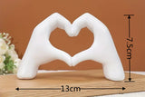 Heart Hands Statue Love Finger Decorations for Living Room Bedroom Bookshelf