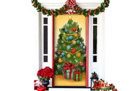 Christmas Door Cover Background Cloth Porch Backdrop Banner