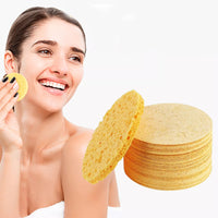 50Pcs Compressed Facial Sponges Natural Cellulose Odorless Disposable Face Sponge Tags