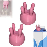 2Pcs Funny Pouring Milk Bottle Caps