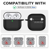 Compatible with Apple Airpods 4 Silicone Full Case Keychain and Cleaner Kit