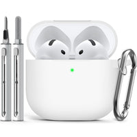 Compatible with Apple Airpods 4 Silicone Full Case Keychain and Cleaner Kit