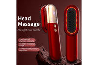 Wireless Hair Straightener Brush with Vibration Red Light