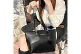 PU Tote Bag with Fluffy Pom-Pom Charm
