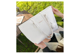 PU Tote Bag with Fluffy Pom-Pom Charm