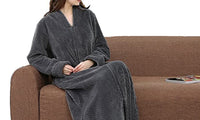 Women Plush Zipper Lounger Robe