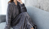 Women Plush Zipper Lounger Robe