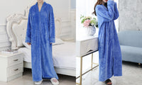 Women Plush Zipper Lounger Robe