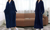 Women Plush Zipper Lounger Robe