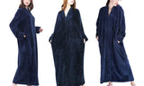 Women Plush Zipper Lounger Robe